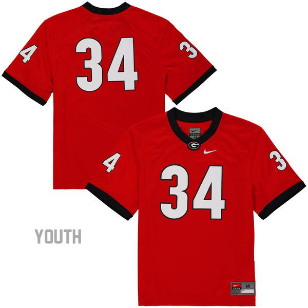 Youth Georgia Bulldogs Herschel Walker Youth #34 (No Name) College Jersey - Red